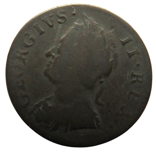 1754 King George II Farthing Coin - Great Britain