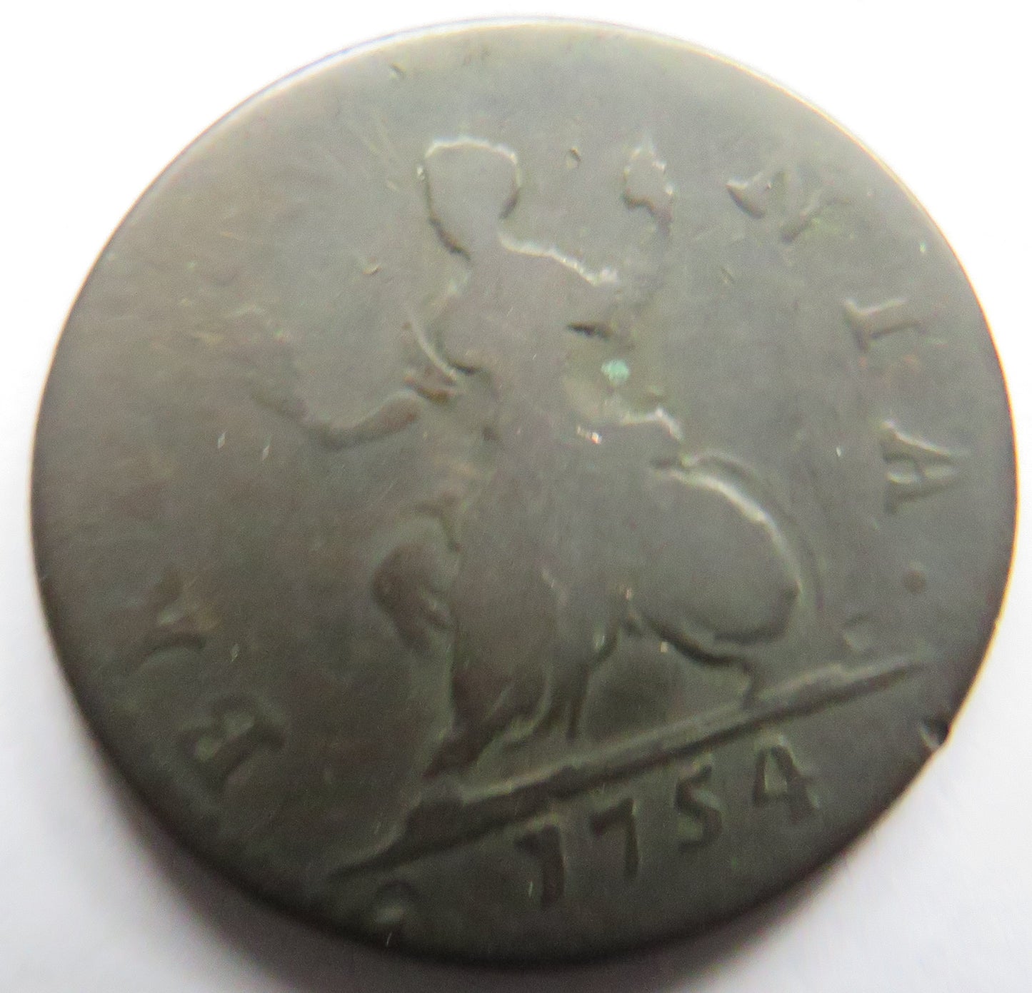 1754 King George II Farthing Coin - Great Britain