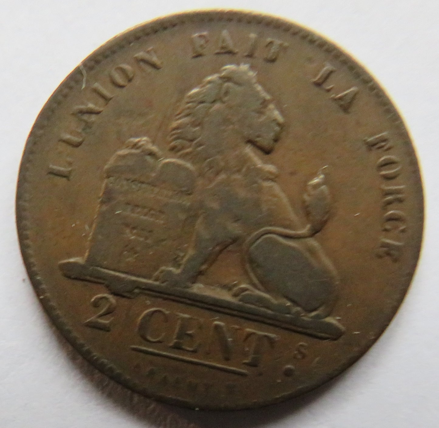 1836 Belgium 2 Centimes Coin