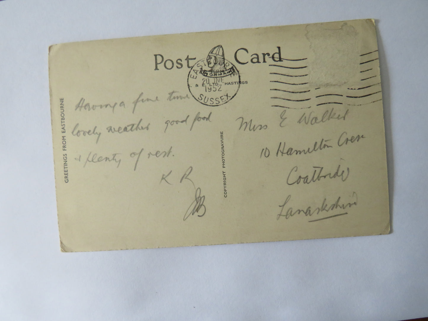 Vintage Multiview Postcard of Greetings from Eastbourne, 1952