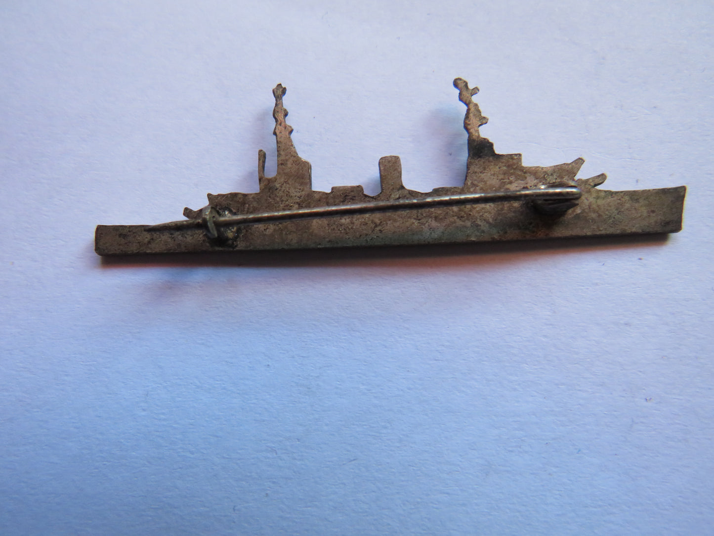 Vintage White Metal Brooch / Badge of HMS Tyne