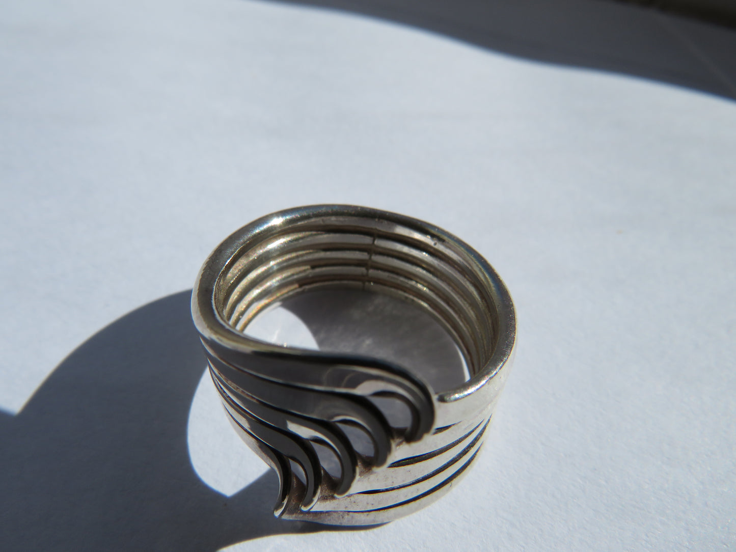 Chunky Stylish Ladies Sterling Silver Ring By QVC UK Size S & 1/2