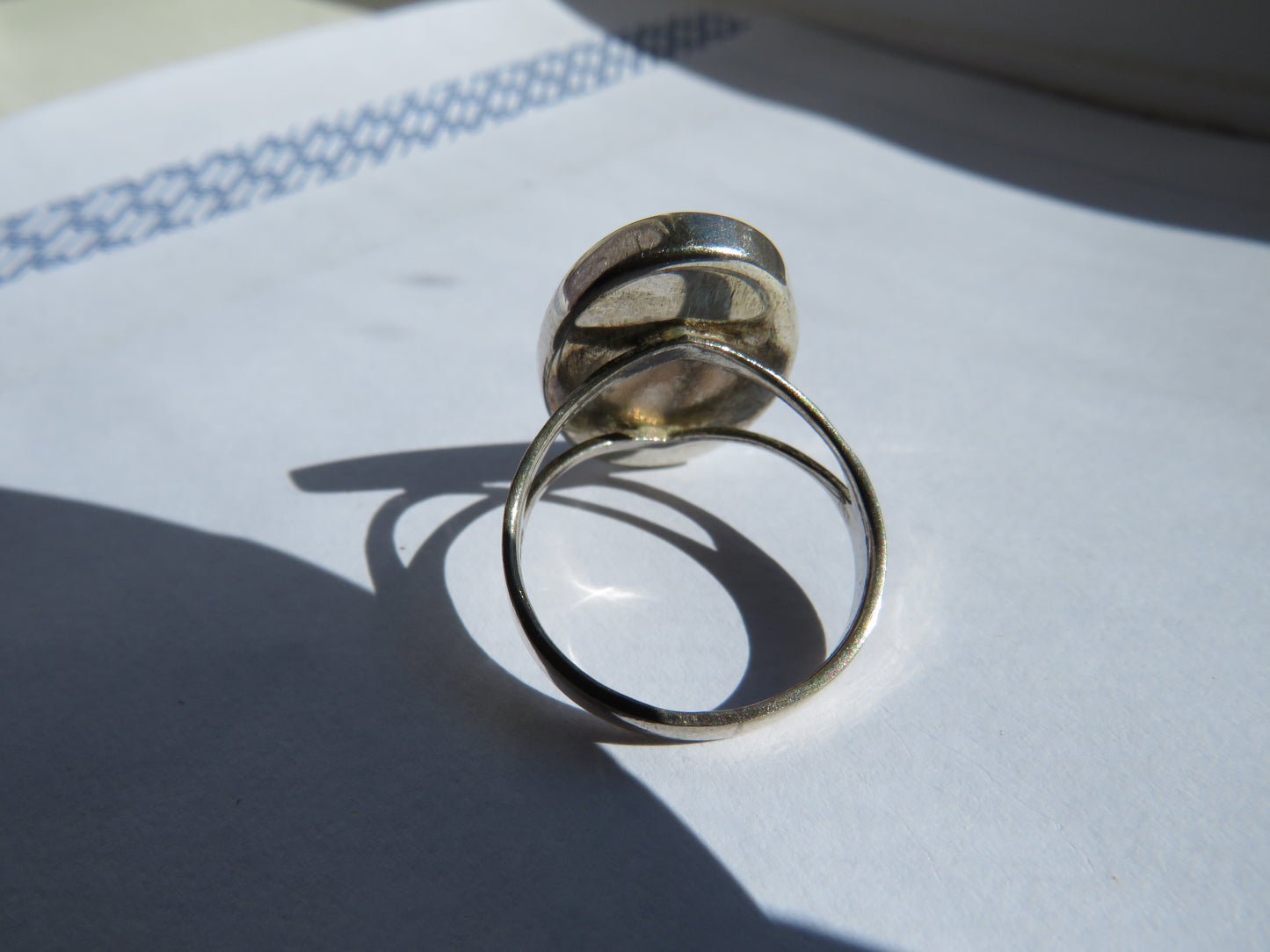 Ladies Sterling Silver & Mother of Pearl Ring - UK Size N & 1/2