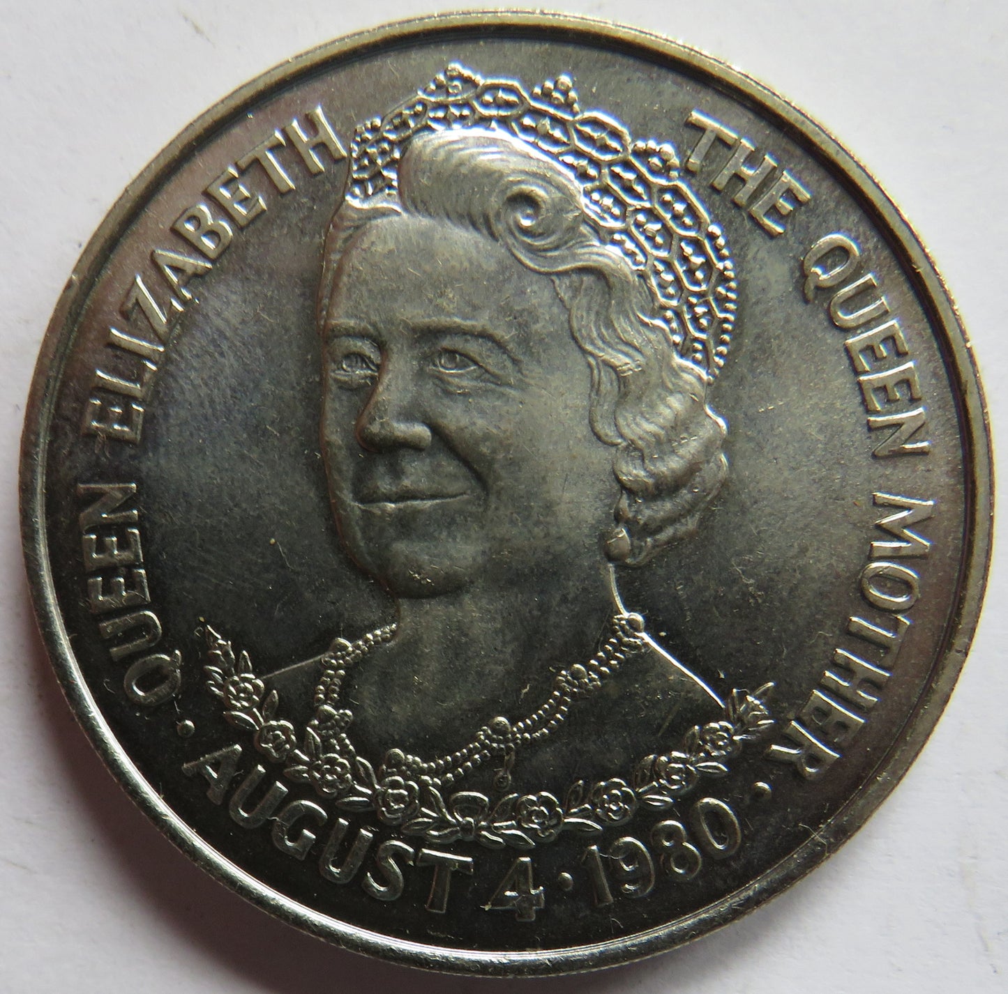 1980 Tristan Da Cunha One Crown Coin Queen Elizabeth The Queen Mother