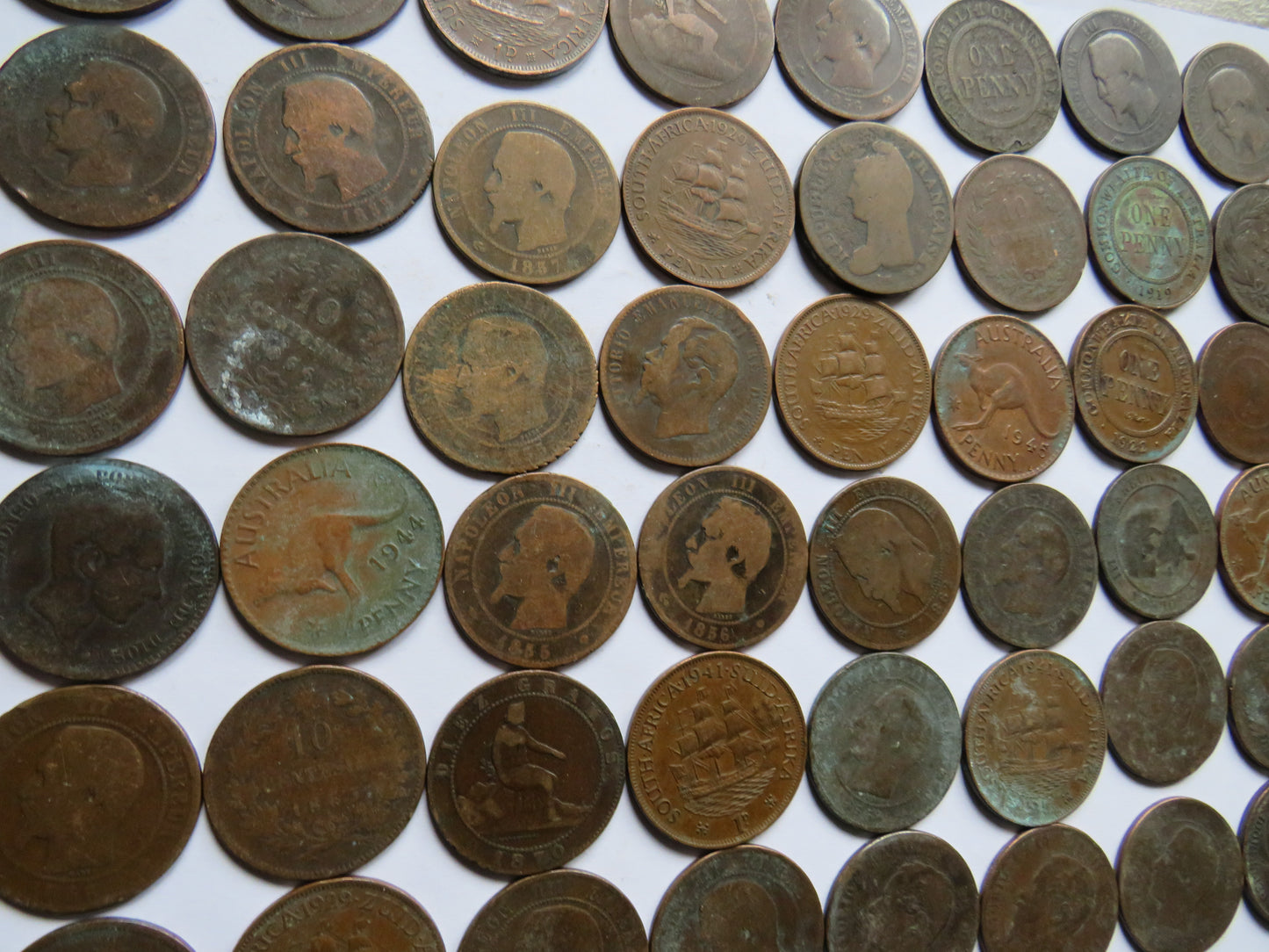 Collection of Old World Coins, France, Australia etc