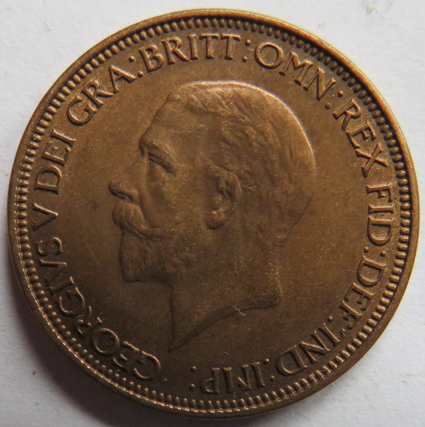 1934 King George V Halfpenny Coin - Great Britain