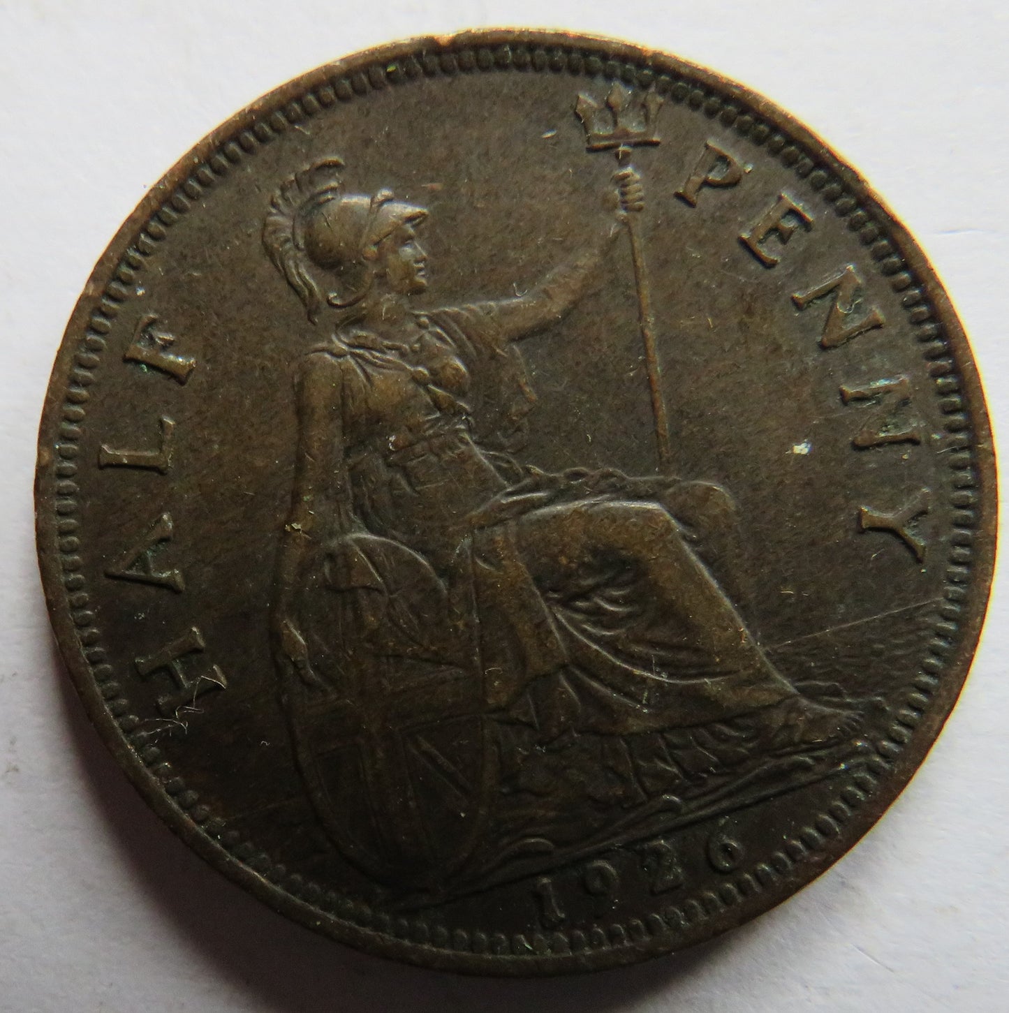 1926 King George V Halfpenny Coin - Great Britain