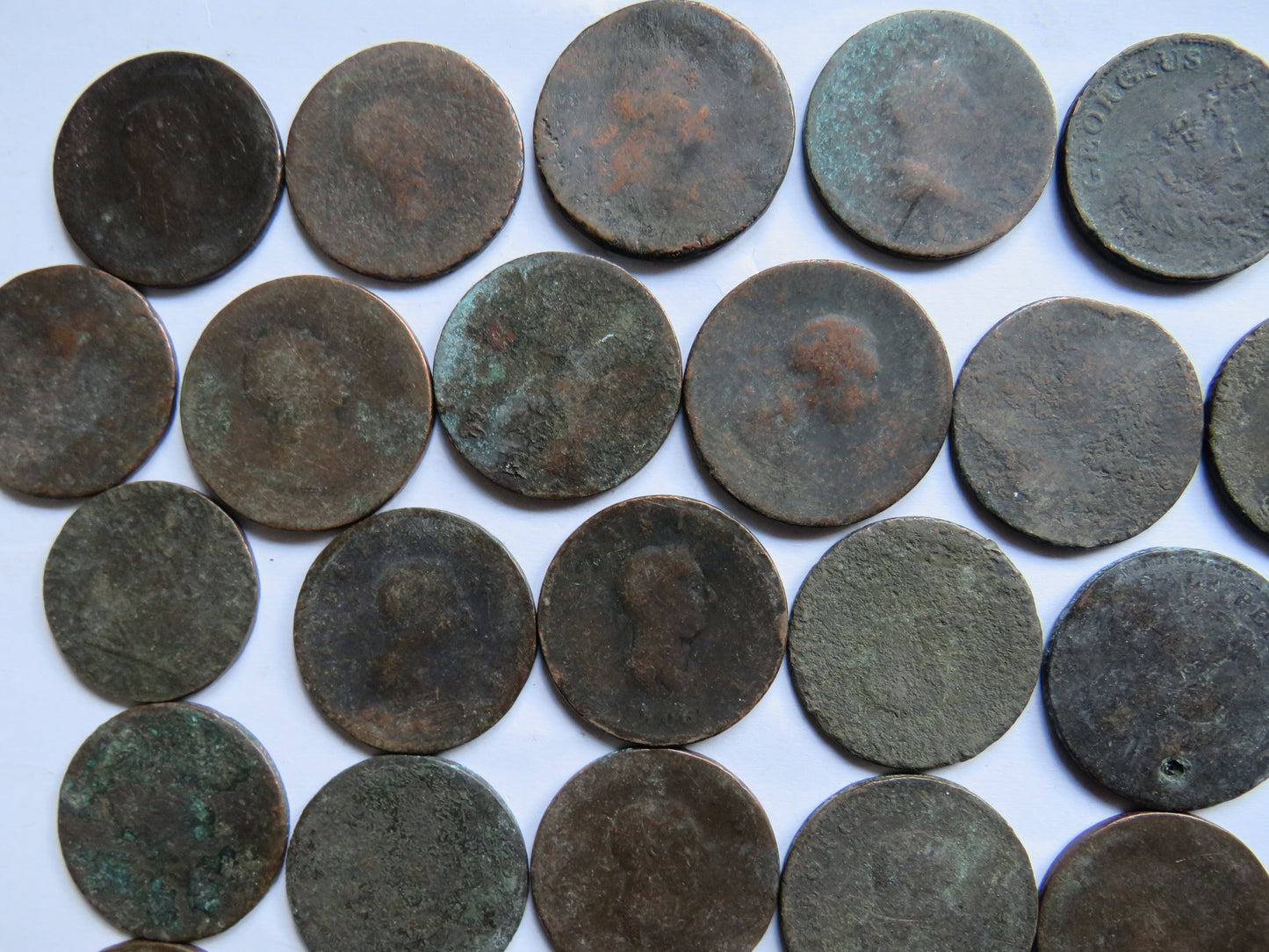 Small Collection of Old Coins Mainly UK Georgian Coins