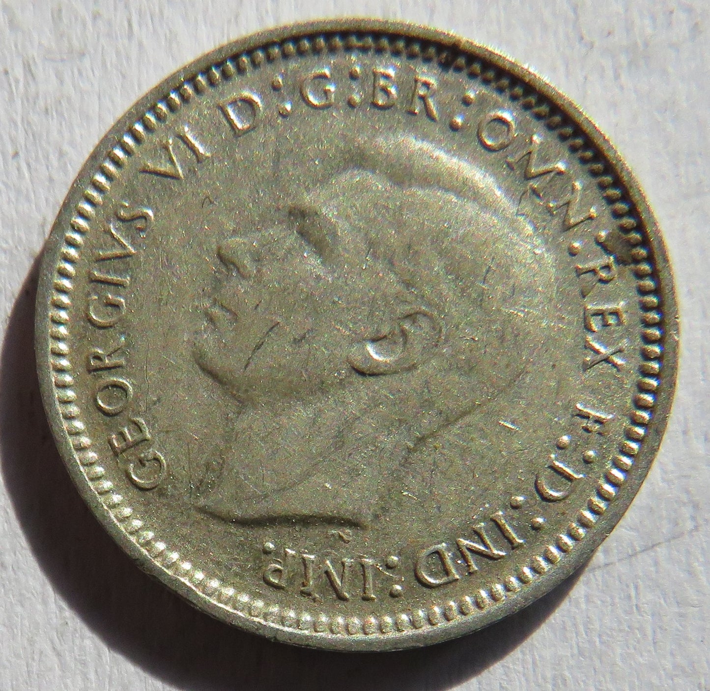 1942 King George VI Australia Silver Threepence Coin