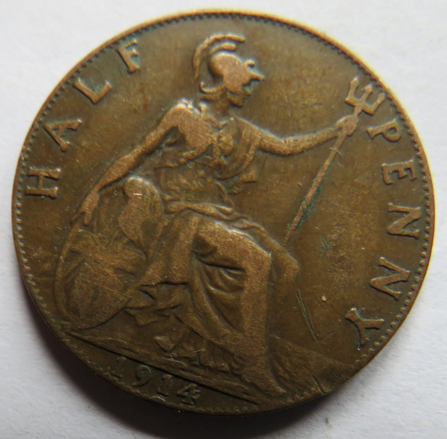 1914 King George V Halfpenny Coin - Great Britain