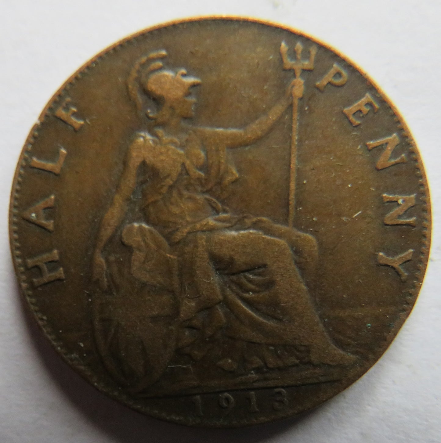 1913 King George V Halfpenny Coin - Great Britain
