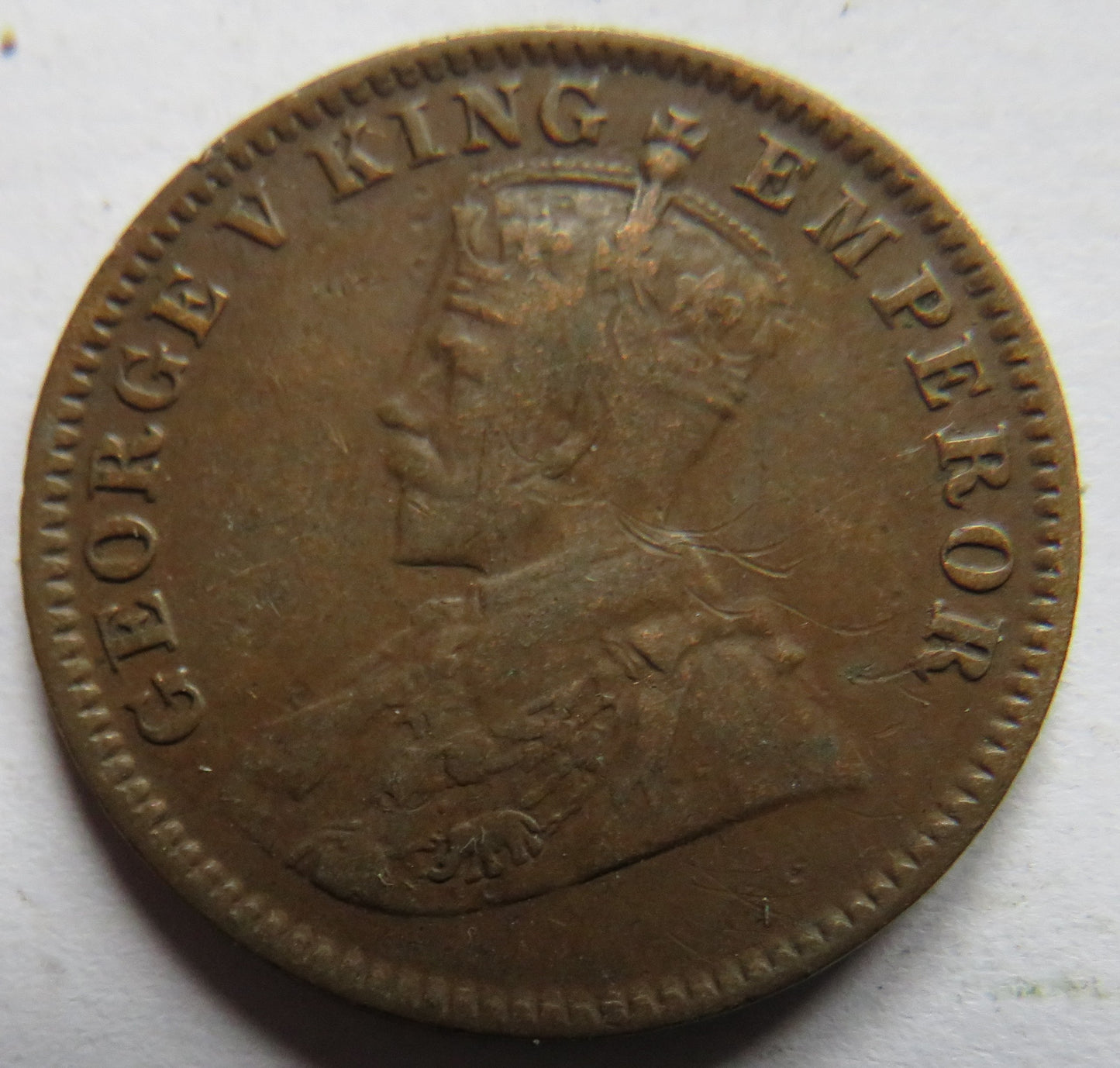 1919 King George V India 1/4 Quarter Anna Coin