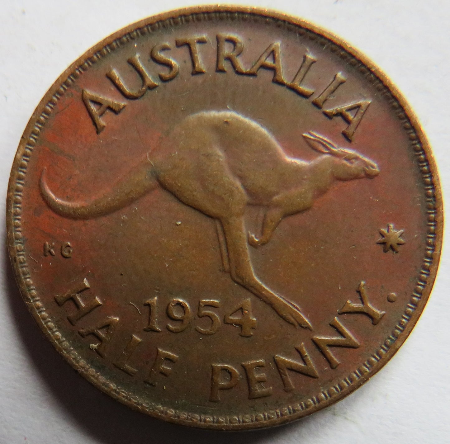 1954 Queen Elizabeth II Australia Halfpenny Coin