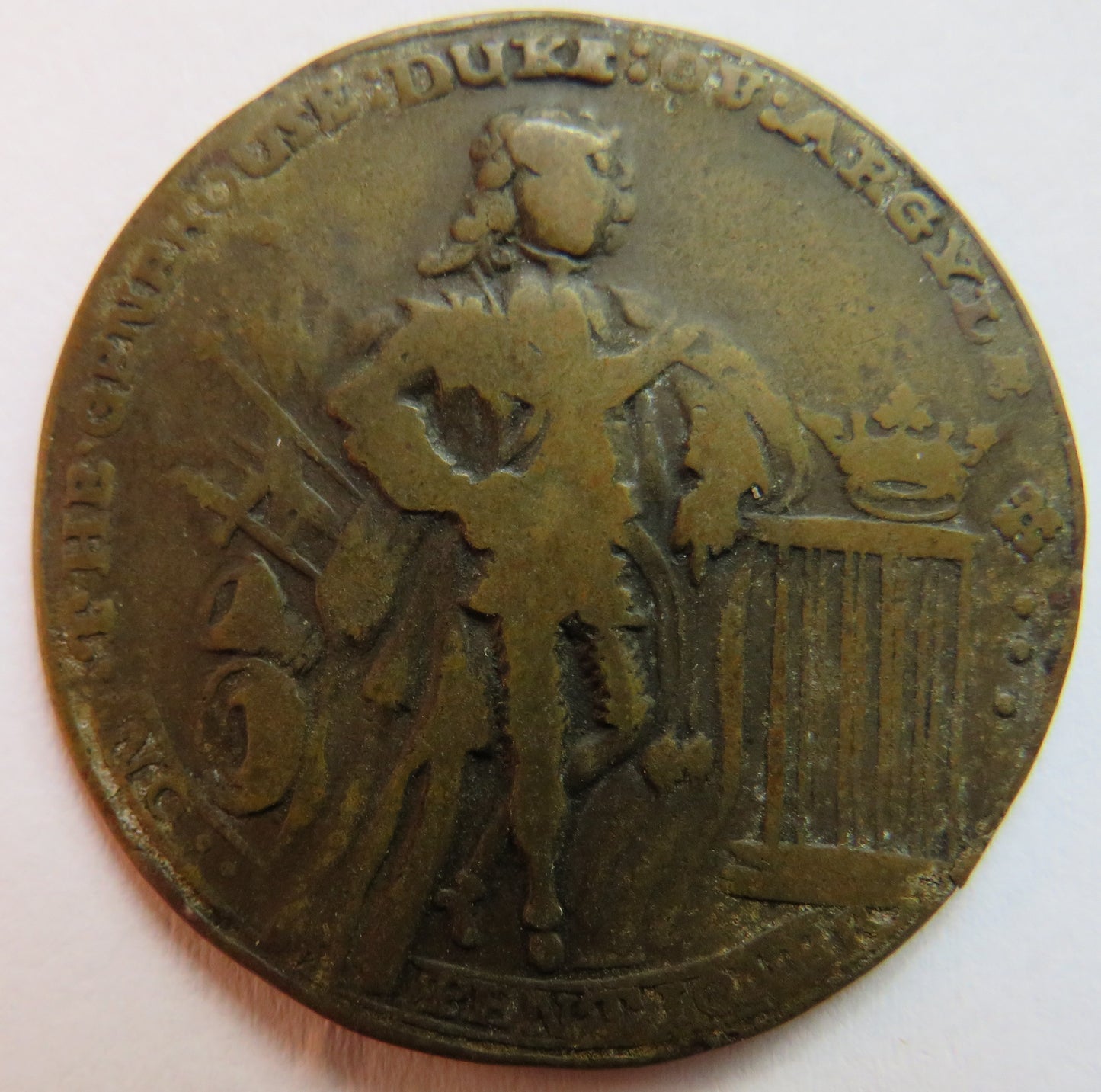 18thC Commemorative Medal Duke of Argyll No Pentioner / Sir Robert Walpole No Excise