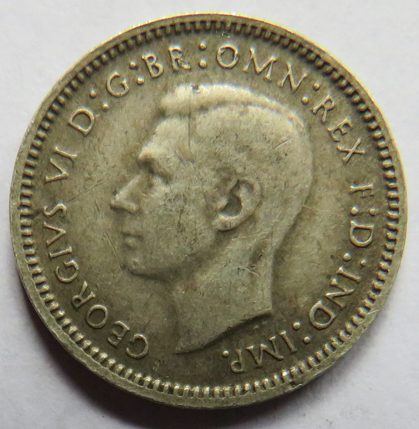 1943 King George VI Australia Silver Threepence Coin