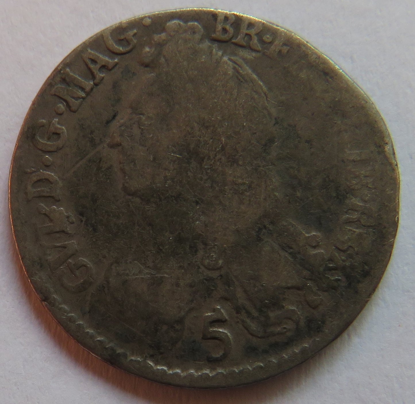 1696 King William II Scotland Silver 5 Shillings Coin