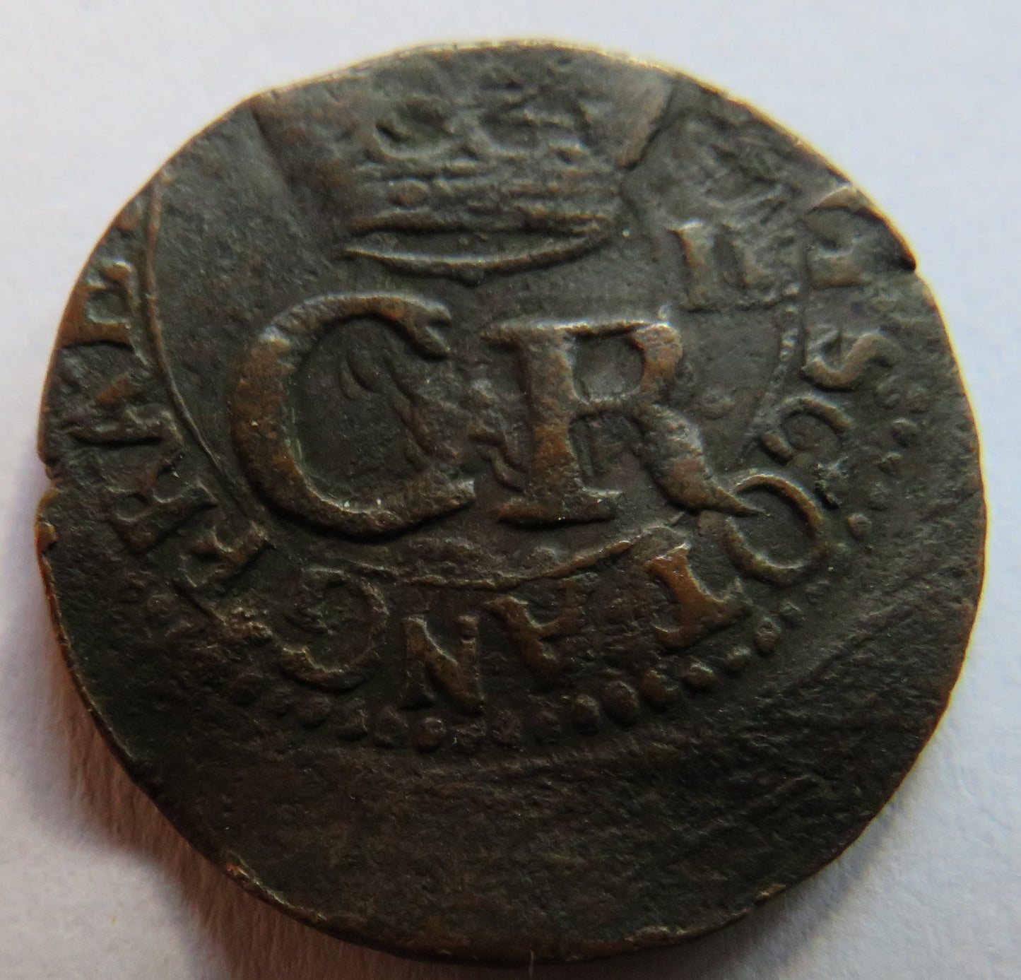 1663 Charles II Scotland Twopence / Turner / Bodle Coin Off Centre Strike