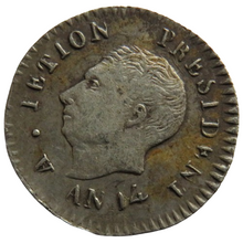 Load image into Gallery viewer, 1817 (An 14) Haiti 25 Centimes Silver Coin
