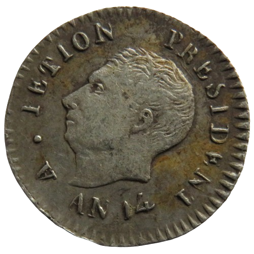 1817 (An 14) Haiti 25 Centimes Silver Coin