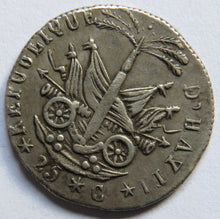 Load image into Gallery viewer, 1817 (An 14) Haiti 25 Centimes Silver Coin
