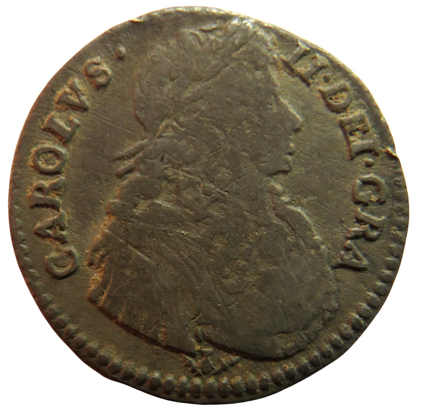 1669 King Charles II Scotland 1/2 Merk 6s, 8d Coin