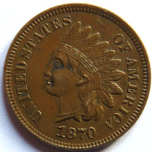 Load image into Gallery viewer, 1870 USA Indian Head One Cent Coin In Higher Grade
