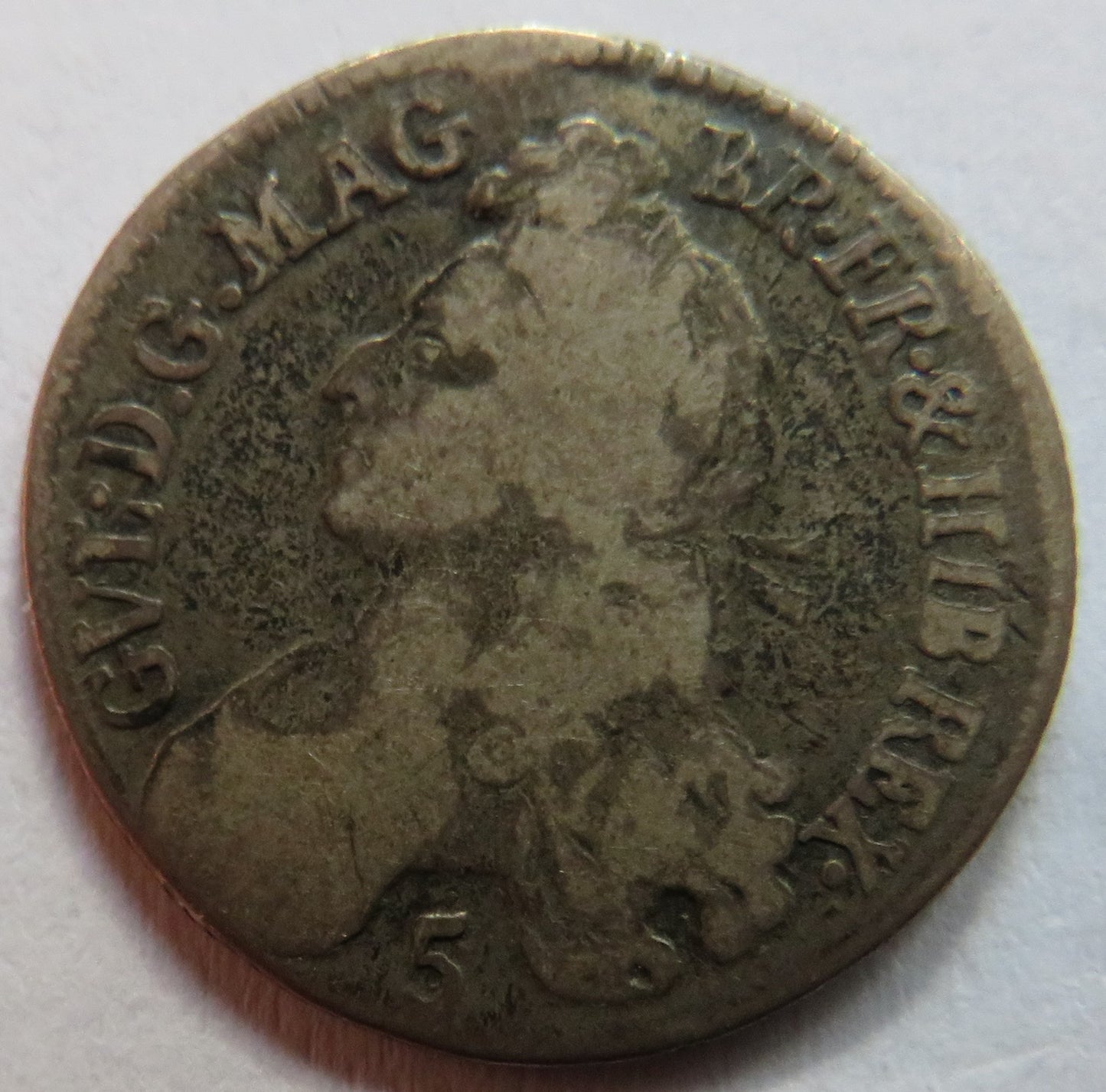 1700 King William II Scotland Silver 5 Shillings Coin