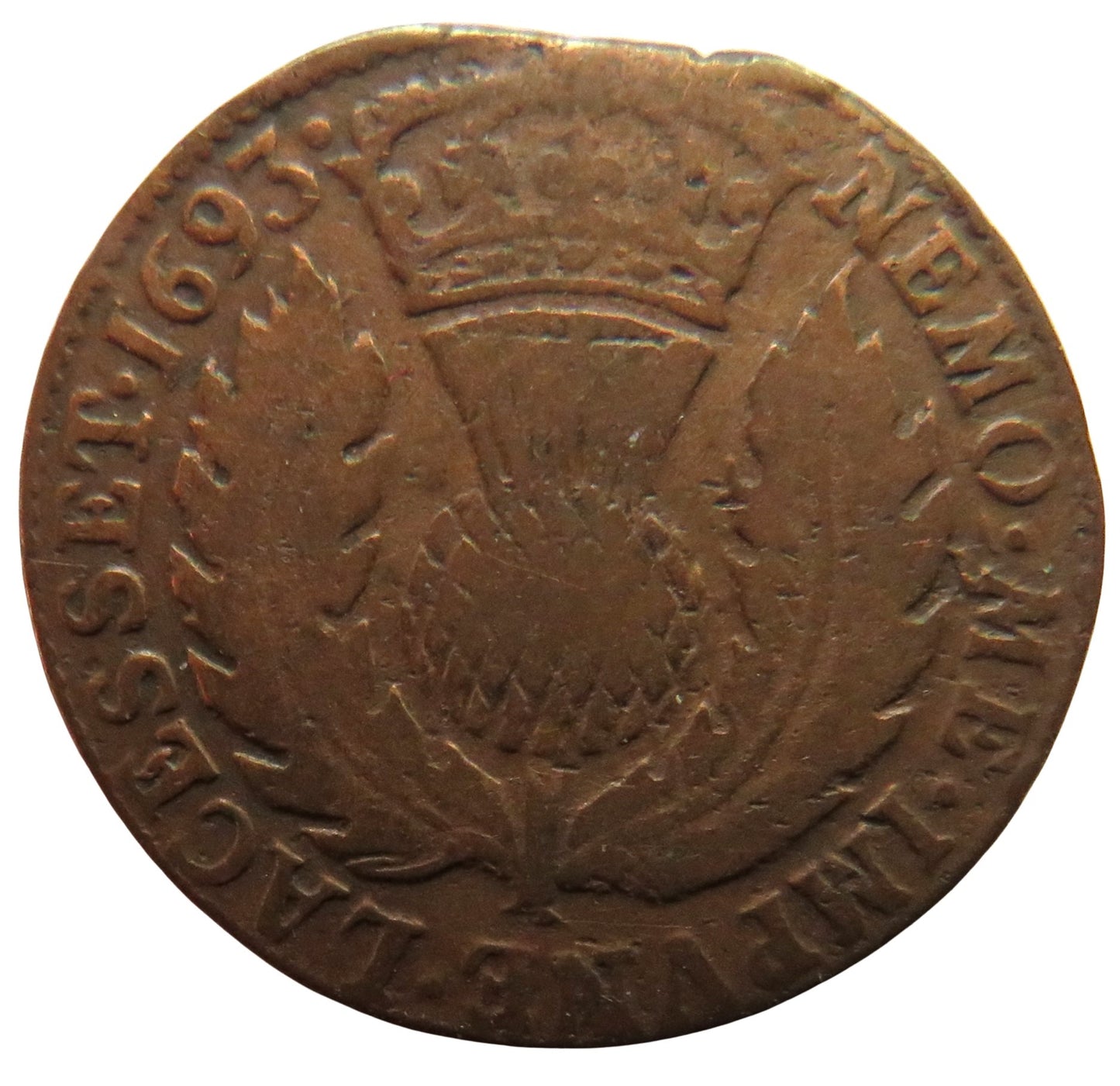 1693 William & Mary Scotland Twopence / Turner / Bodle Coin