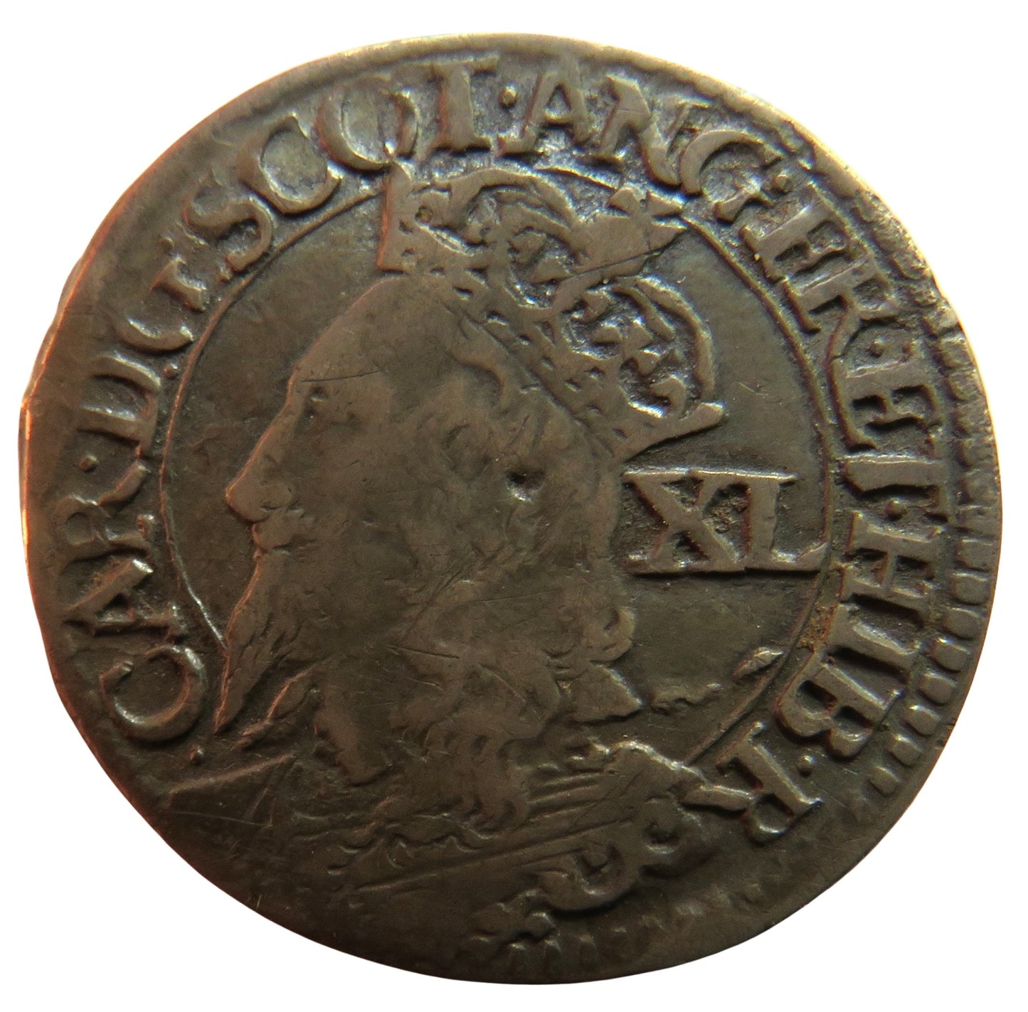1625-1649 King Charles I Scotland Forty Pence Coin
