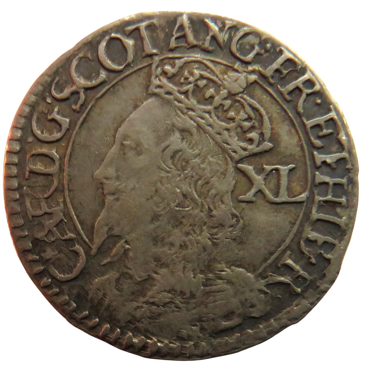 1625-1649 King Charles I Scotland Forty Pence Coin Stunning Coin