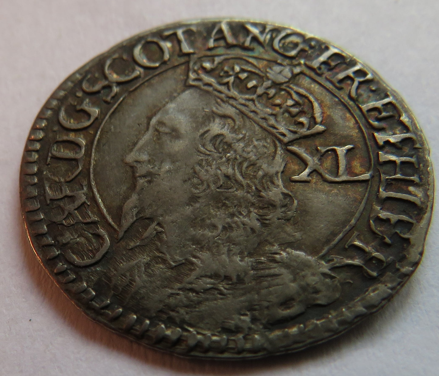 1625-1649 King Charles I Scotland Forty Pence Coin Stunning Coin