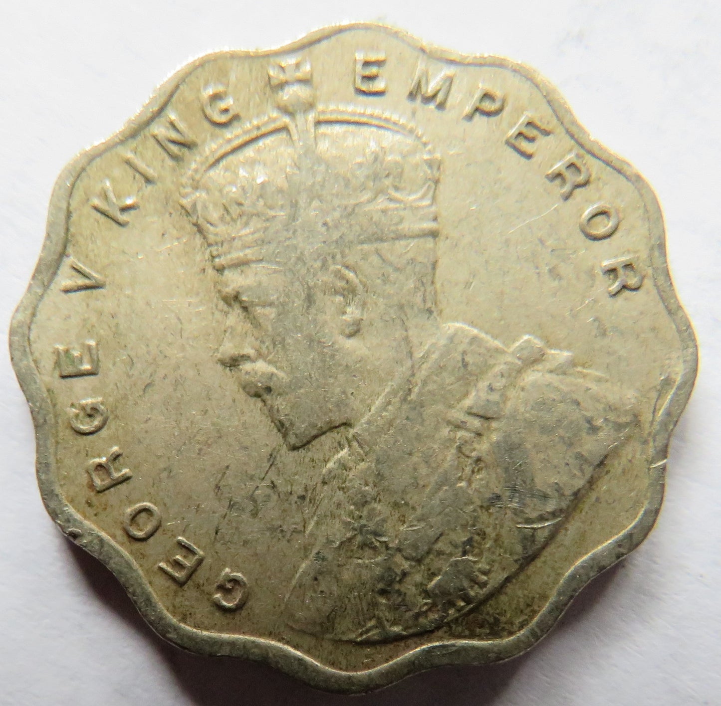 1917 King George V India One Anna Coin