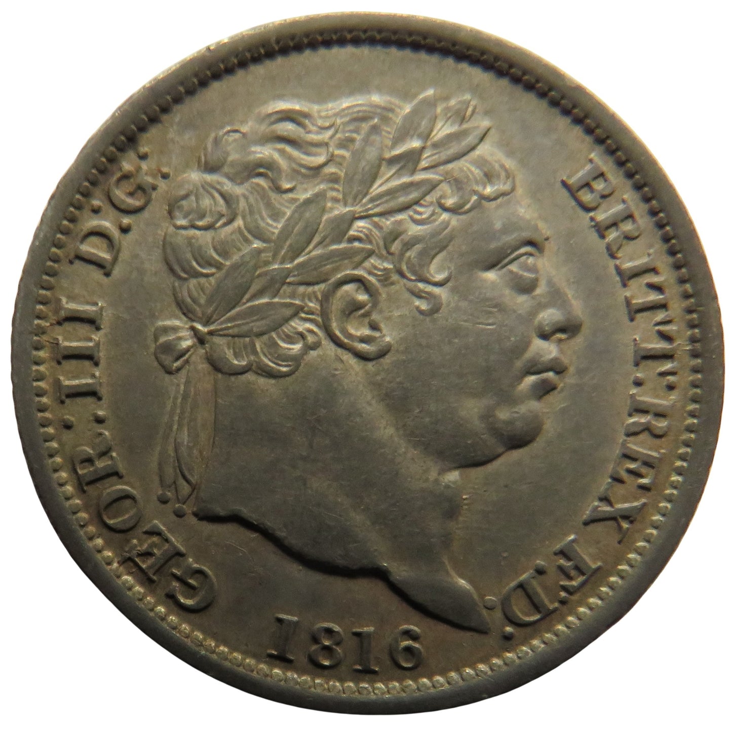 1816 King George III Silver Shilling Coin - Great Britain