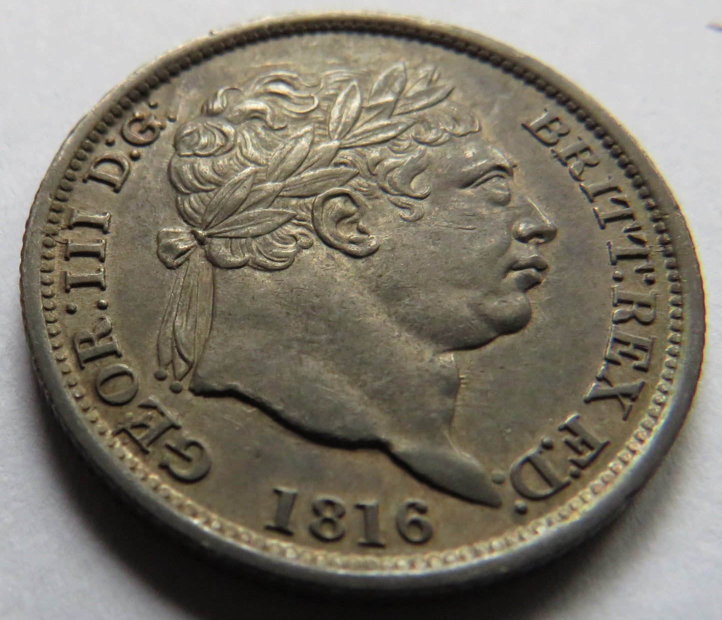 1816 King George III Silver Shilling Coin - Great Britain