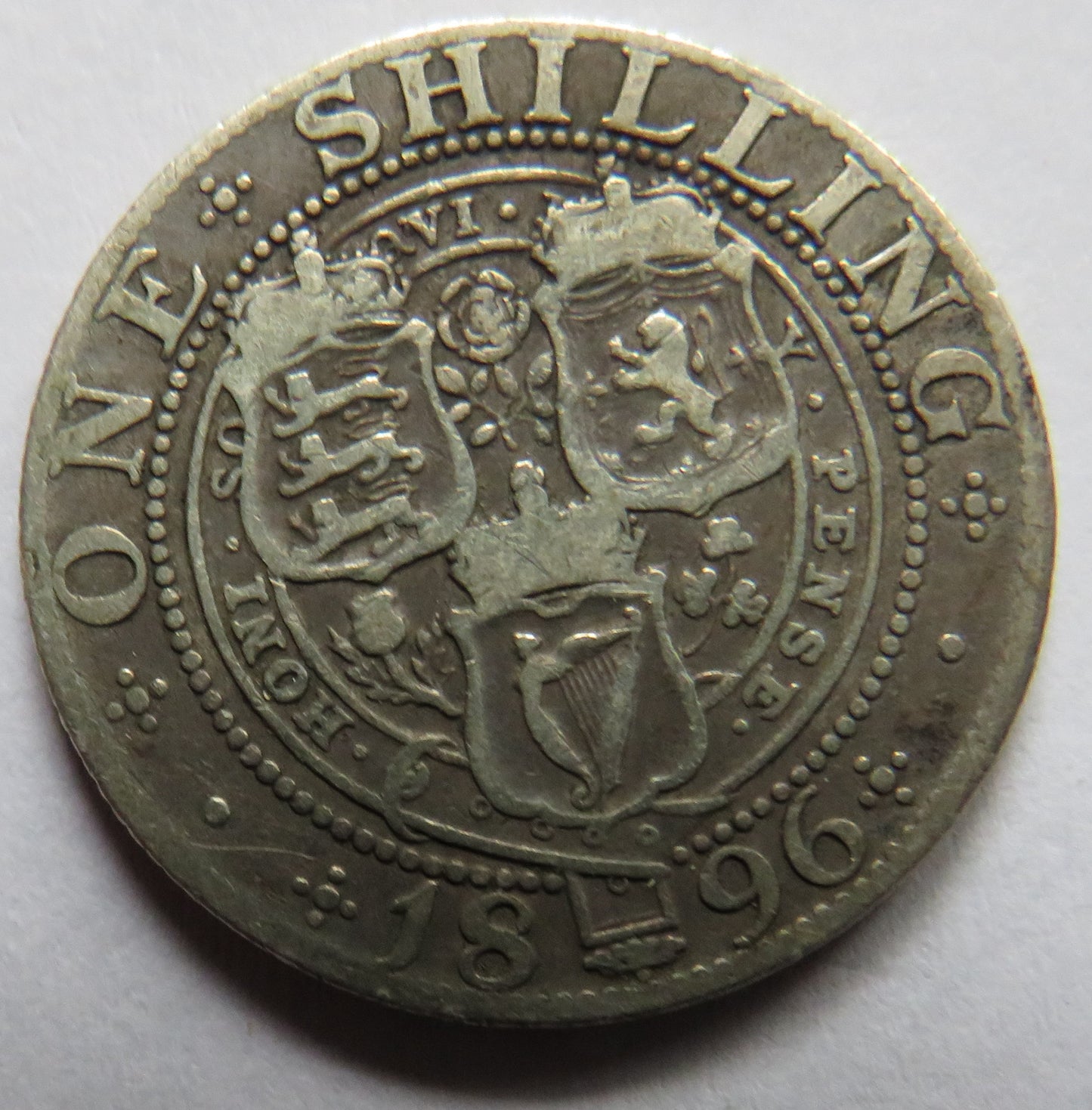 1896 Queen Victoria Silver Shilling Coin - Great Britain