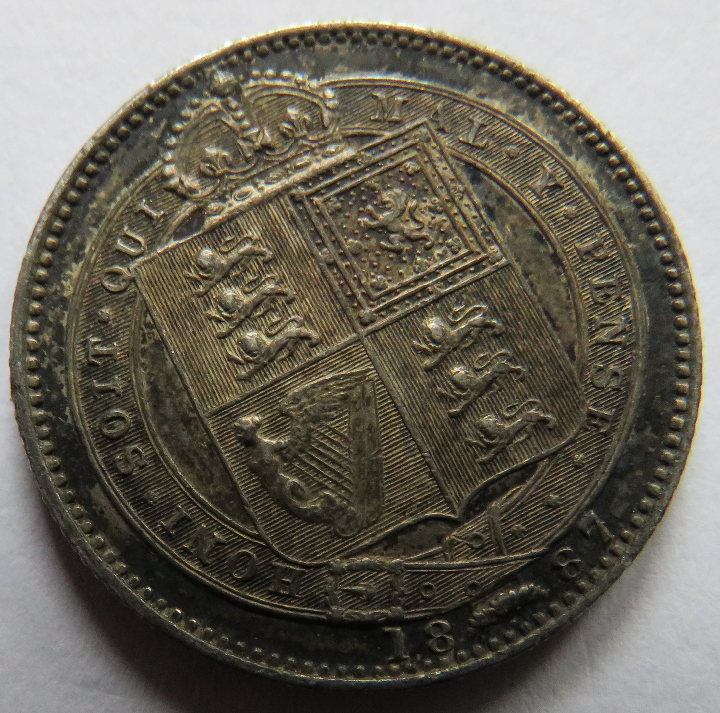 1887 Queen Victoria Jubilee Head Silver Shilling Coin