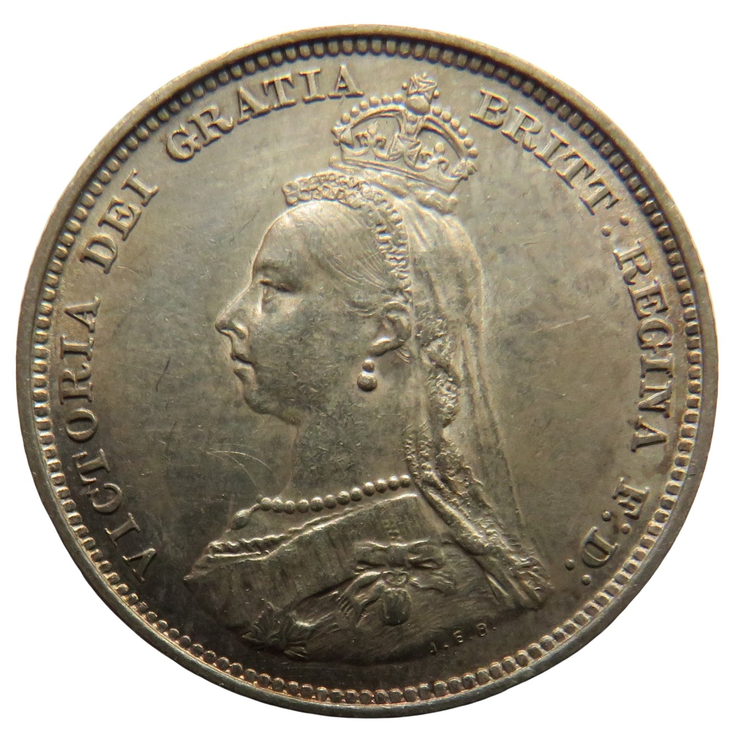 1887 Queen Victoria Jubilee Head Silver Shilling Coin