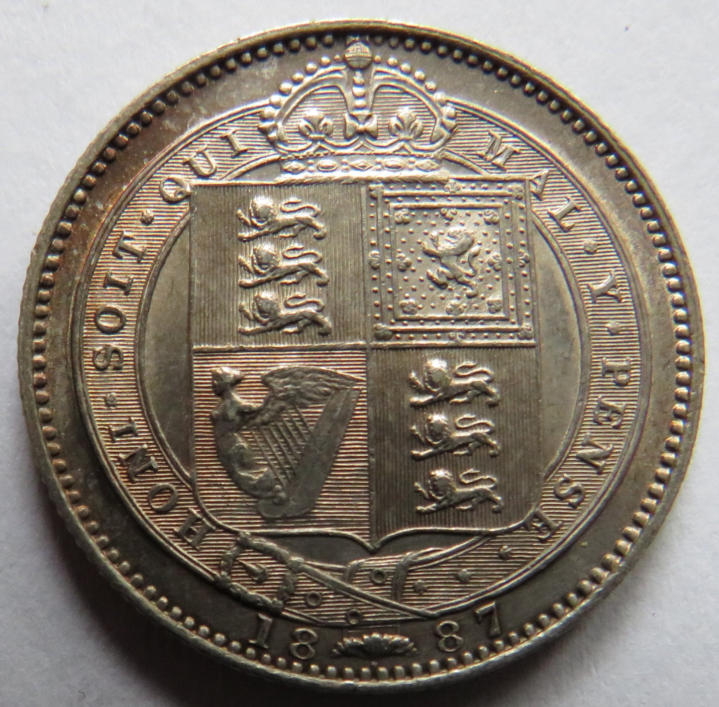 1887 Queen Victoria Jubilee Head Silver Shilling Coin