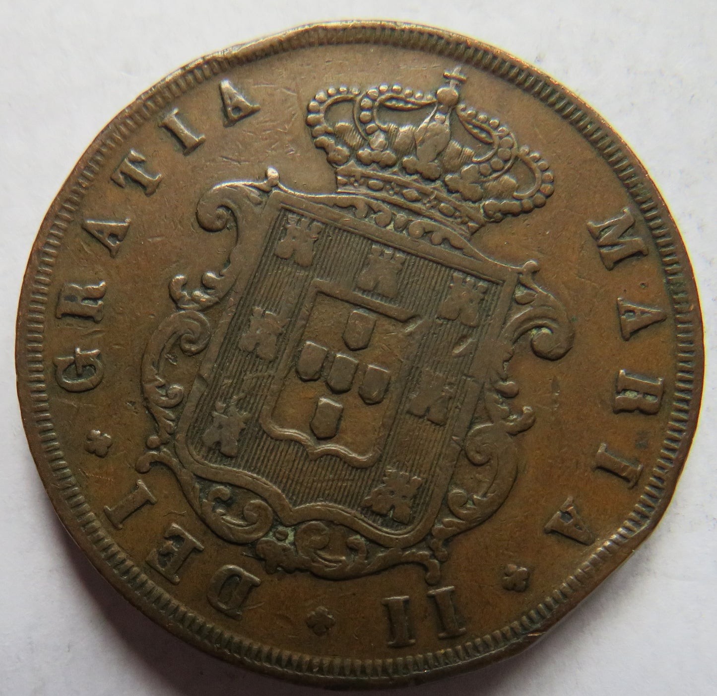1848 Portugal 20 Reis Coin