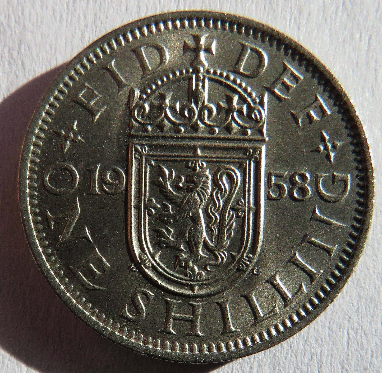 1958 Queen Elizabeth II Scottish Shilling Coin Higher Grade Grade - Great Britain