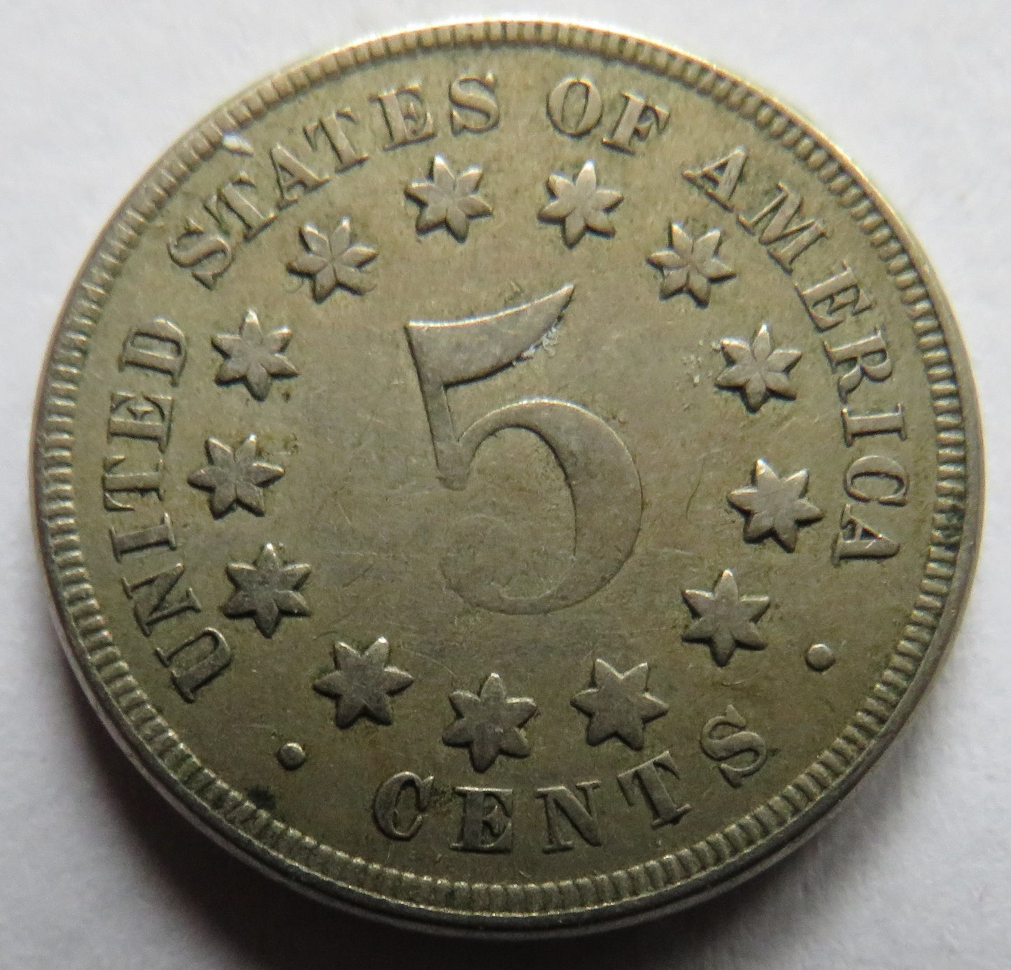 1867 USA Shield 5 Cents / Nickel Coin