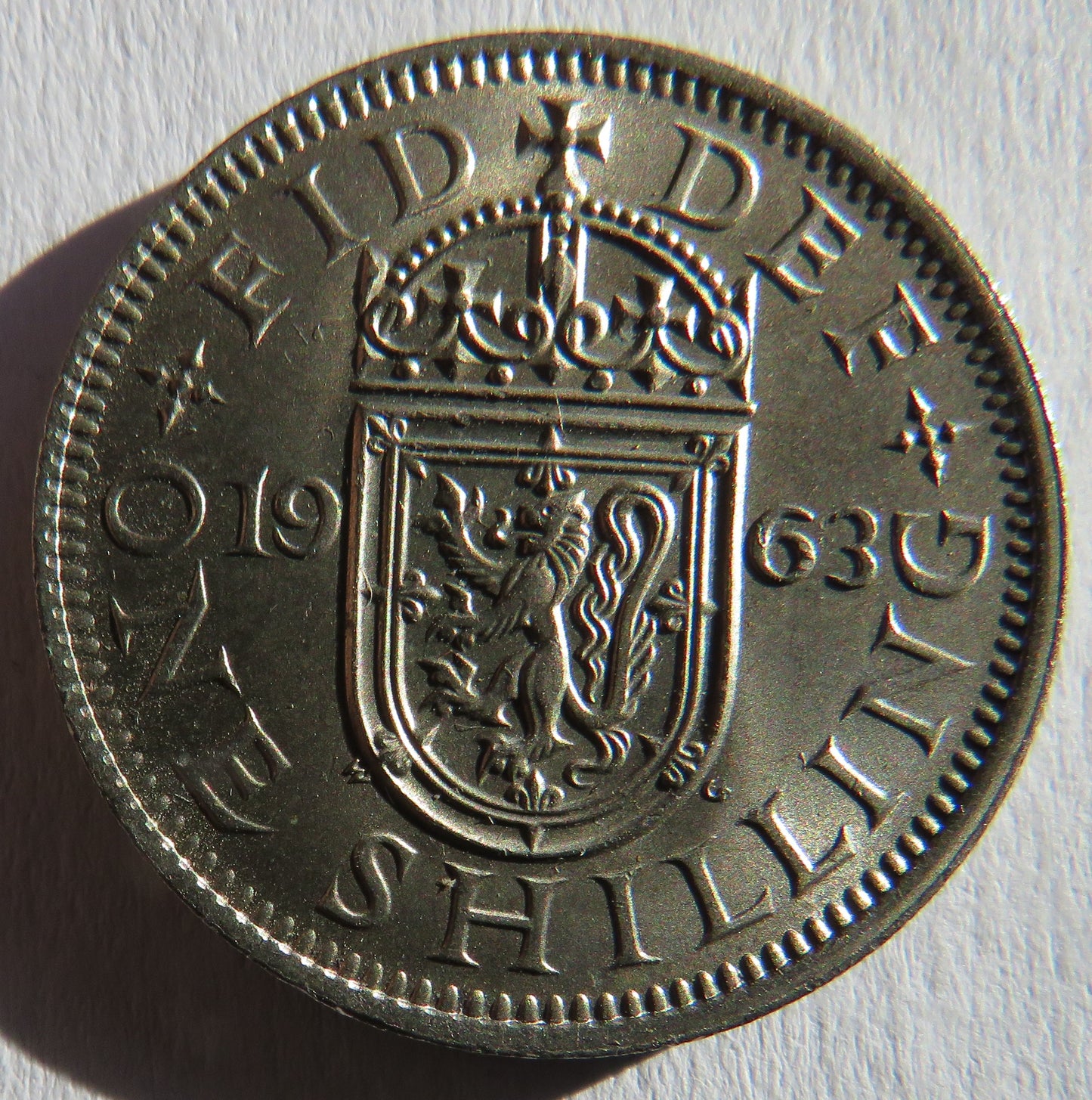 1963 Queen Elizabeth II Scottish Shilling Coin High Grade - Great Britain