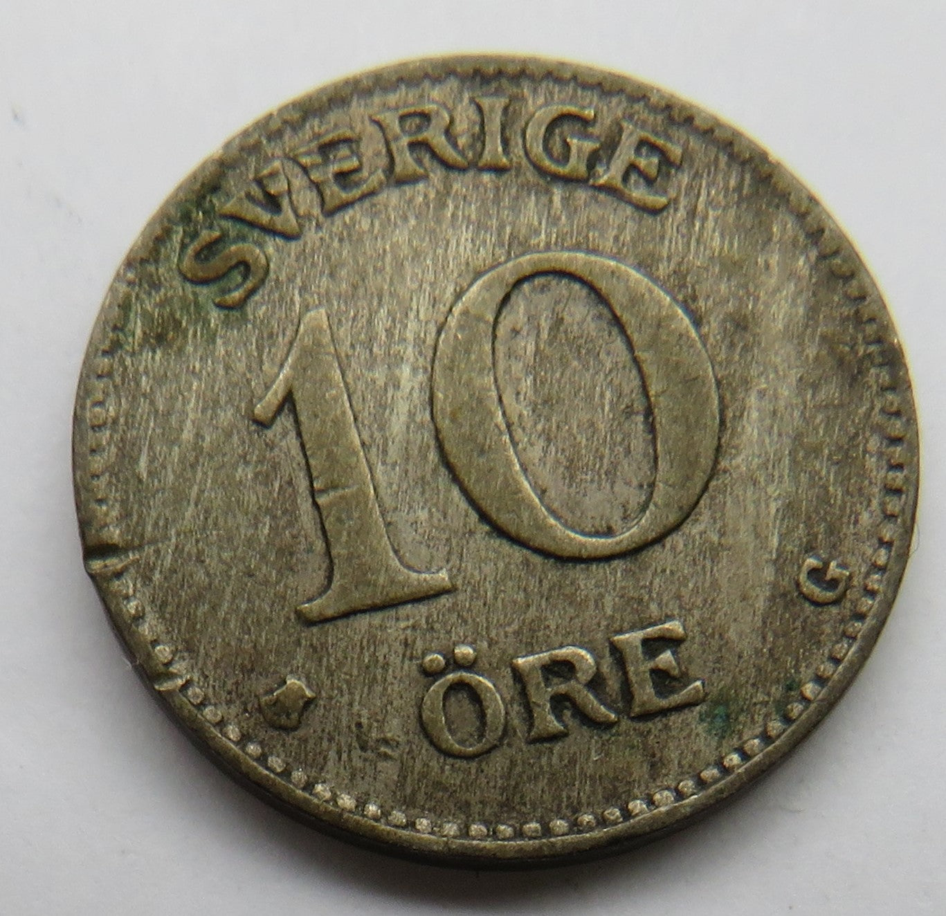 1930 Sweden Silver 10 Ore Coin