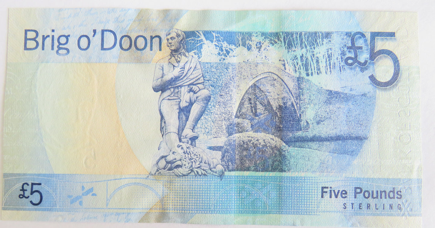 2007 Bank of Scotland £5 Five Pound Banknote
