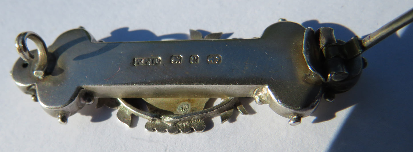 Antique Victorian Sterling Silver Floral Brooch Hallmarked Birmingham 1898