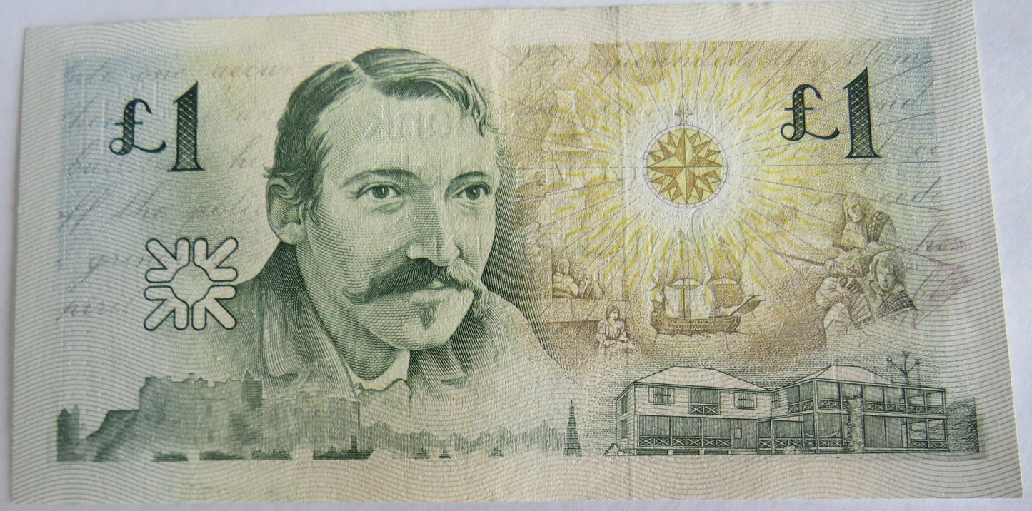 1994 The Royal Bank of Scotland Plc £1 One Pound Note Robert Louis Stevenson