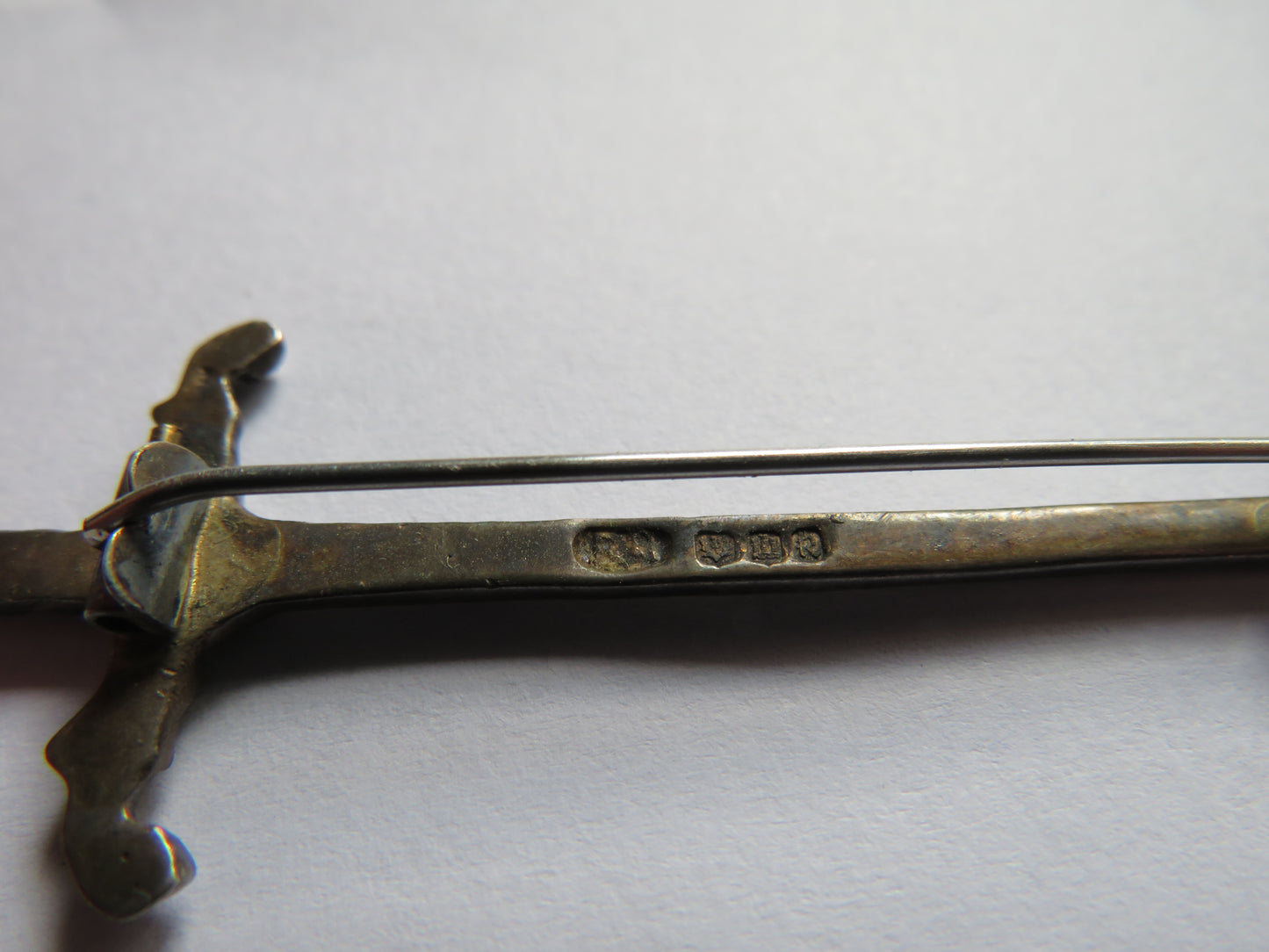 Vintage Sterling Silver Sword Brooch / Kilt Pin Edinburgh Hallmarks