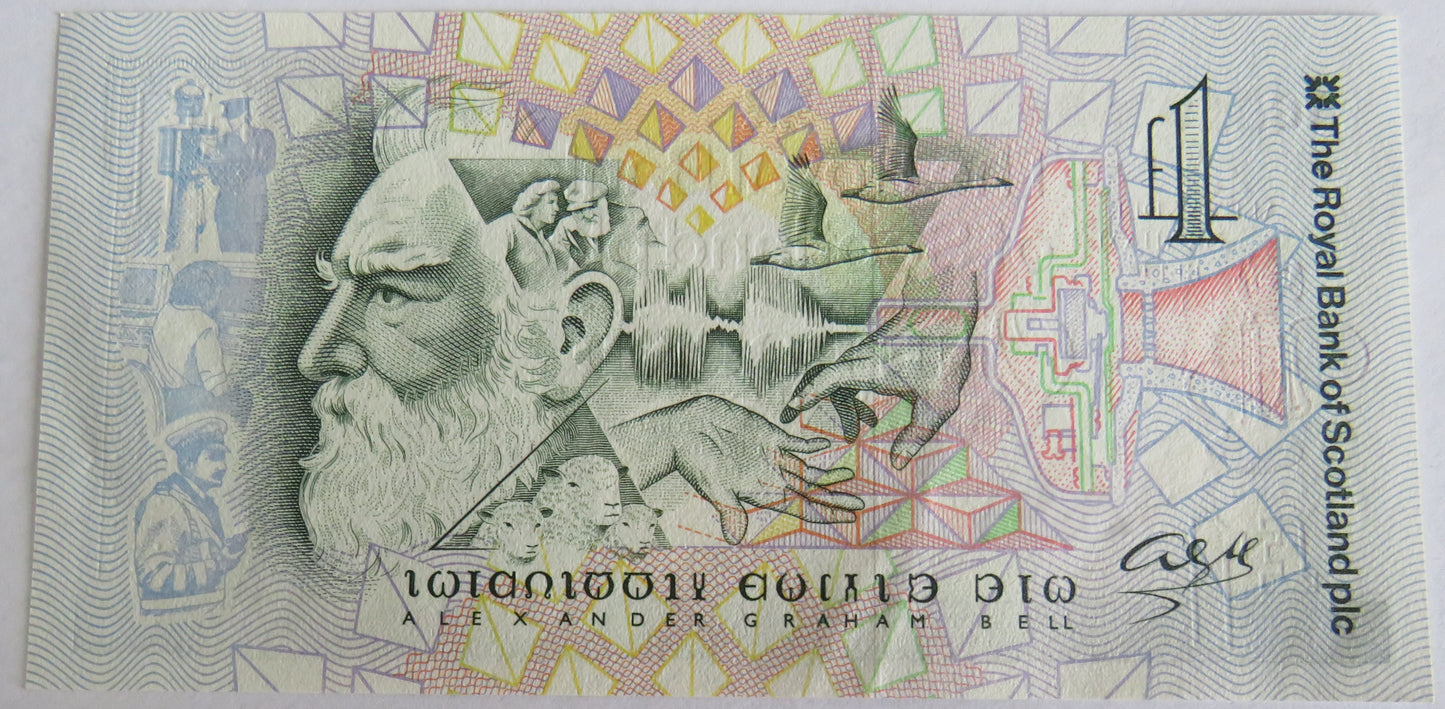 1997 The Royal Bank of Scotland Plc £1 One Pound Note Alexander Graham Bell