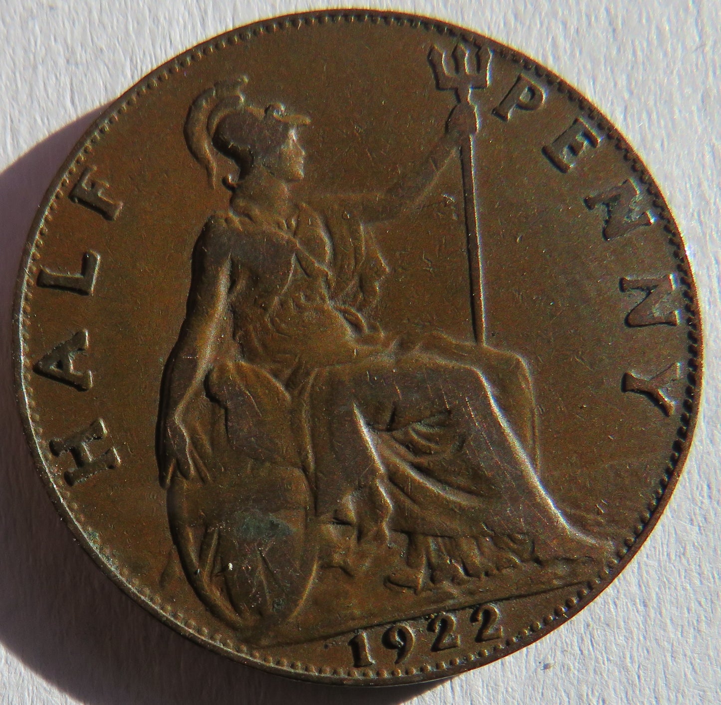 1922 King George V Halfpenny Coin - Great Britain
