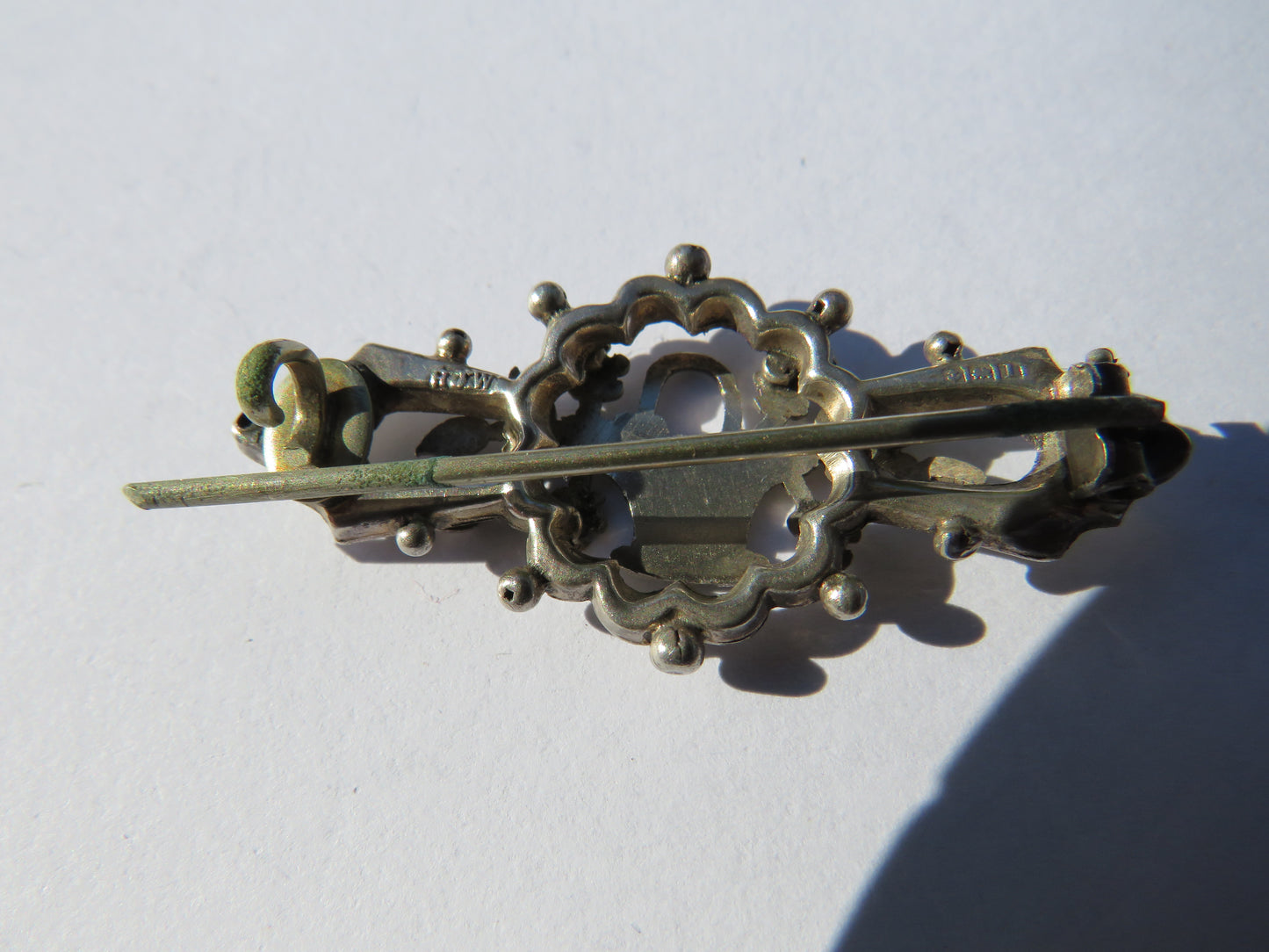 Antique Edwardian Ladies Sterling Silver Floral Brooch Hallmarked Birmingham 1910